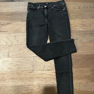 Express black grey frayed skinny jeans